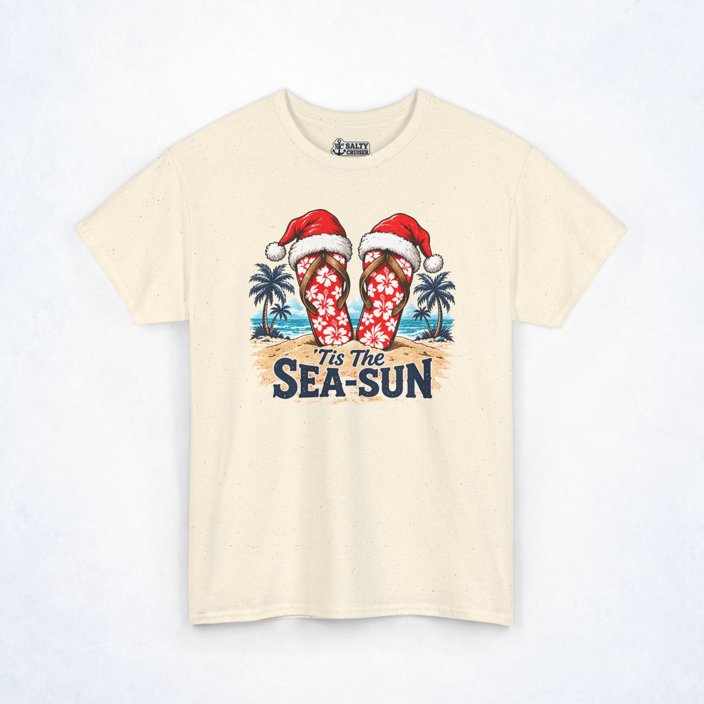 ’Tis the Sea-Sun Flip-Flops Christmas Cruise Tee