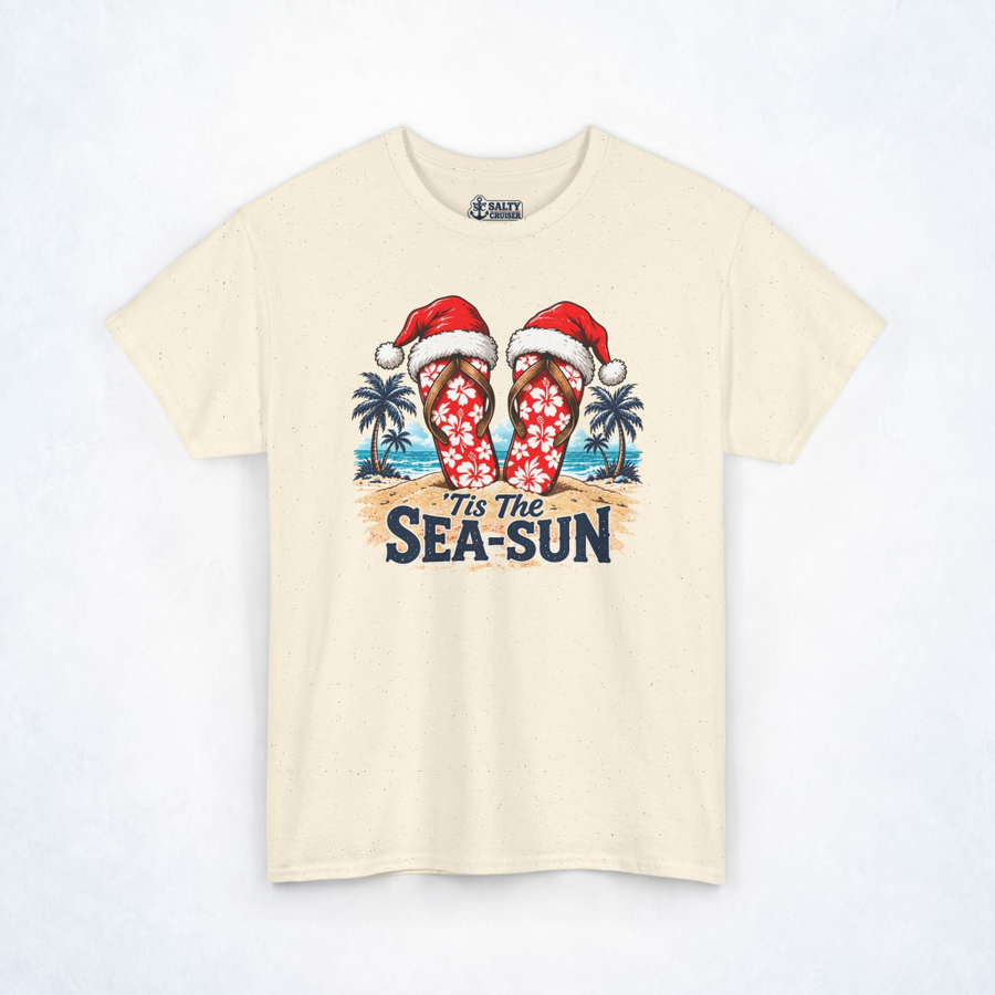 ’Tis the Sea-Sun Flip-Flops Christmas Cruise Tee