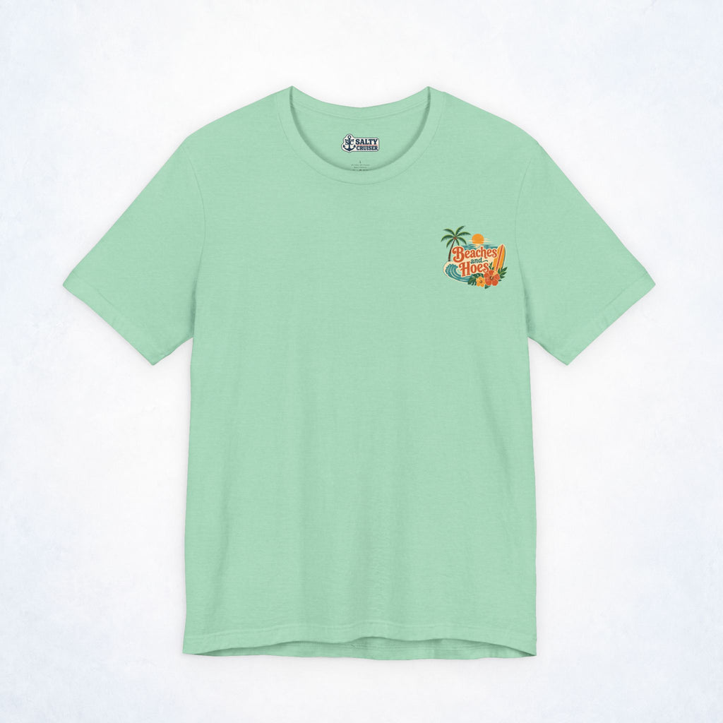 Beaches & Hoes Tropical Sunset Front & Back Tee
