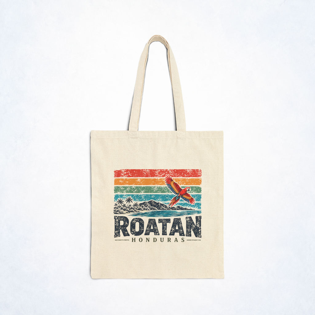 Roatán Honduras Macaw Cotton Canvas Tote Bag