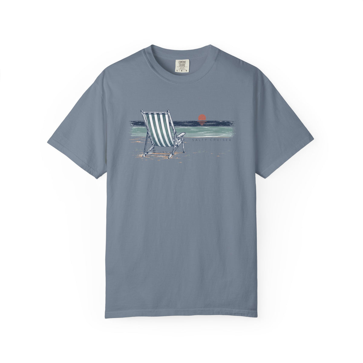 Salty Cruiser Beach Chair Sunset Tee