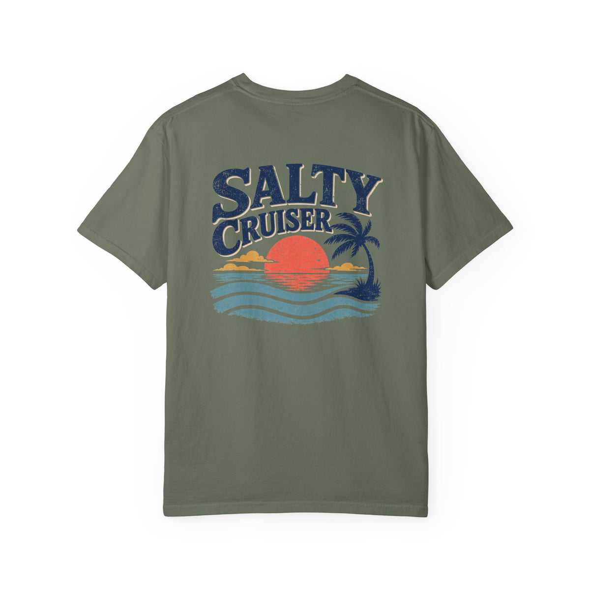 Salty Cruiser Retro Sunset Front and Back Tee