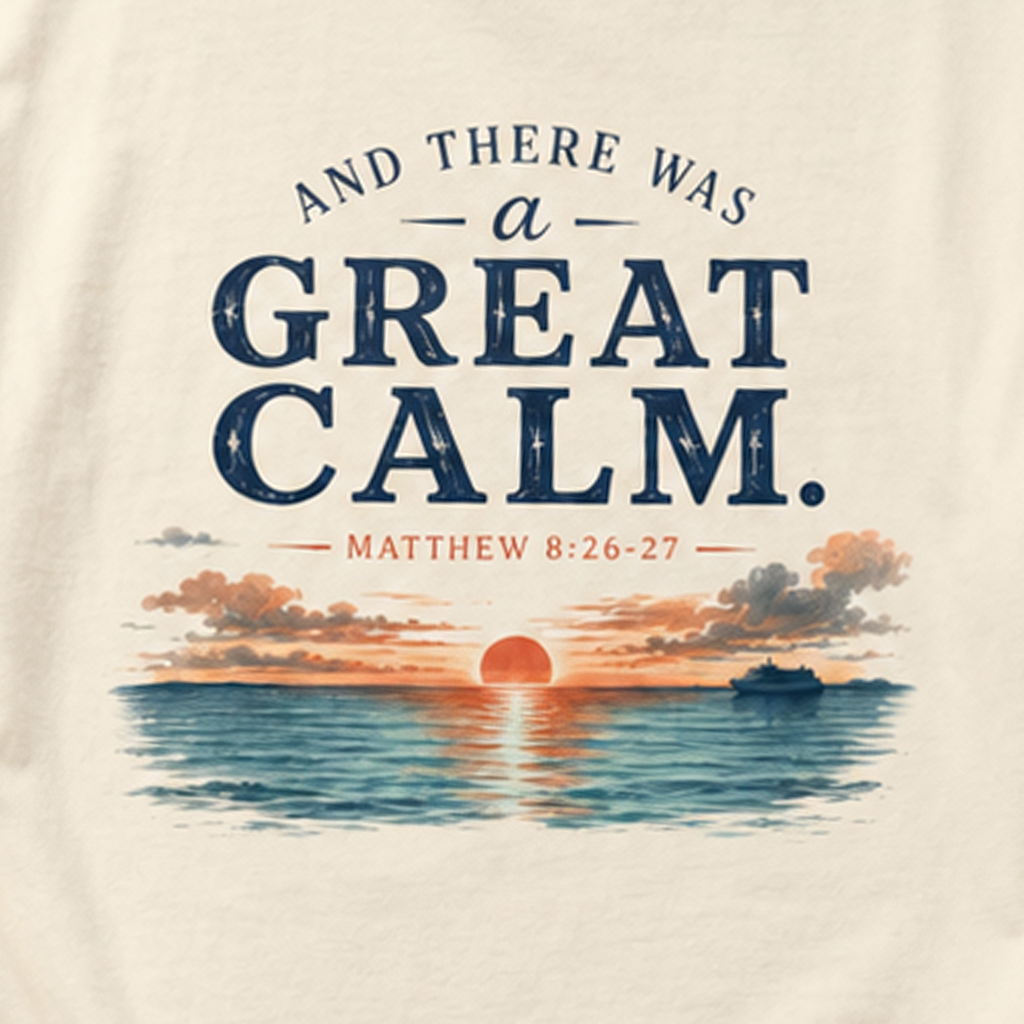 And There Was a Great Calm, Matthew 8:26-27, Front and Back