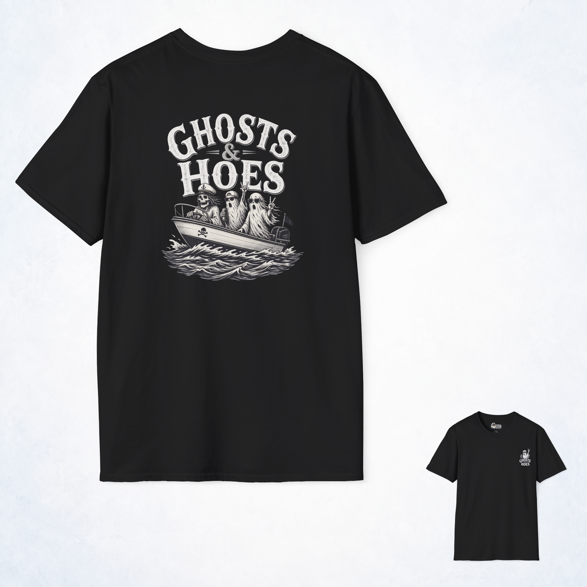 Ghosts & Hoes Speedboat Front and Back Tee