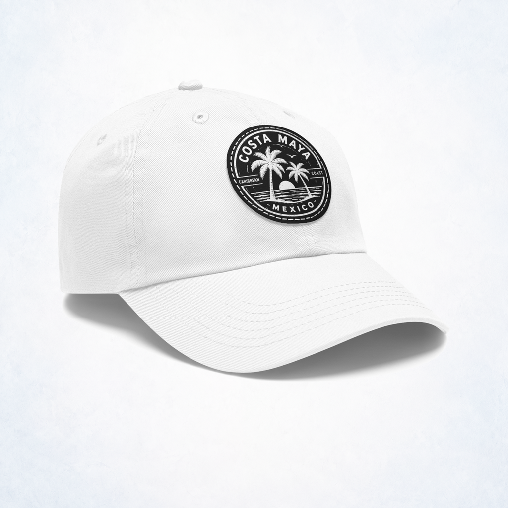 Costa Maya Caribbean Coast Leather Patch Dad Hat