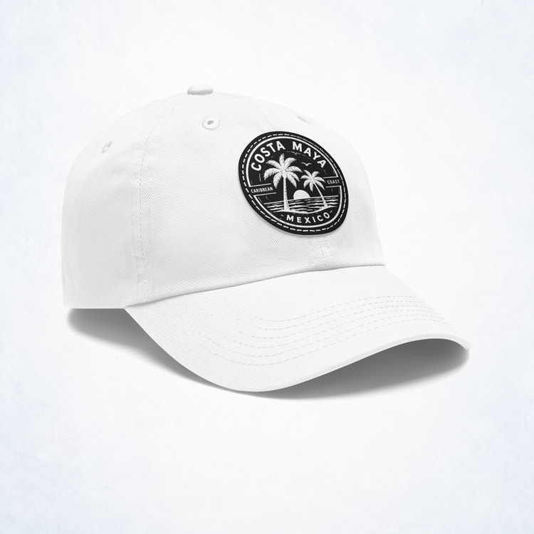 Costa Maya Caribbean Coast Leather Patch Dad Hat