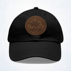 Salty Cruiser Coastal Palm Leather Patch Dad Hat